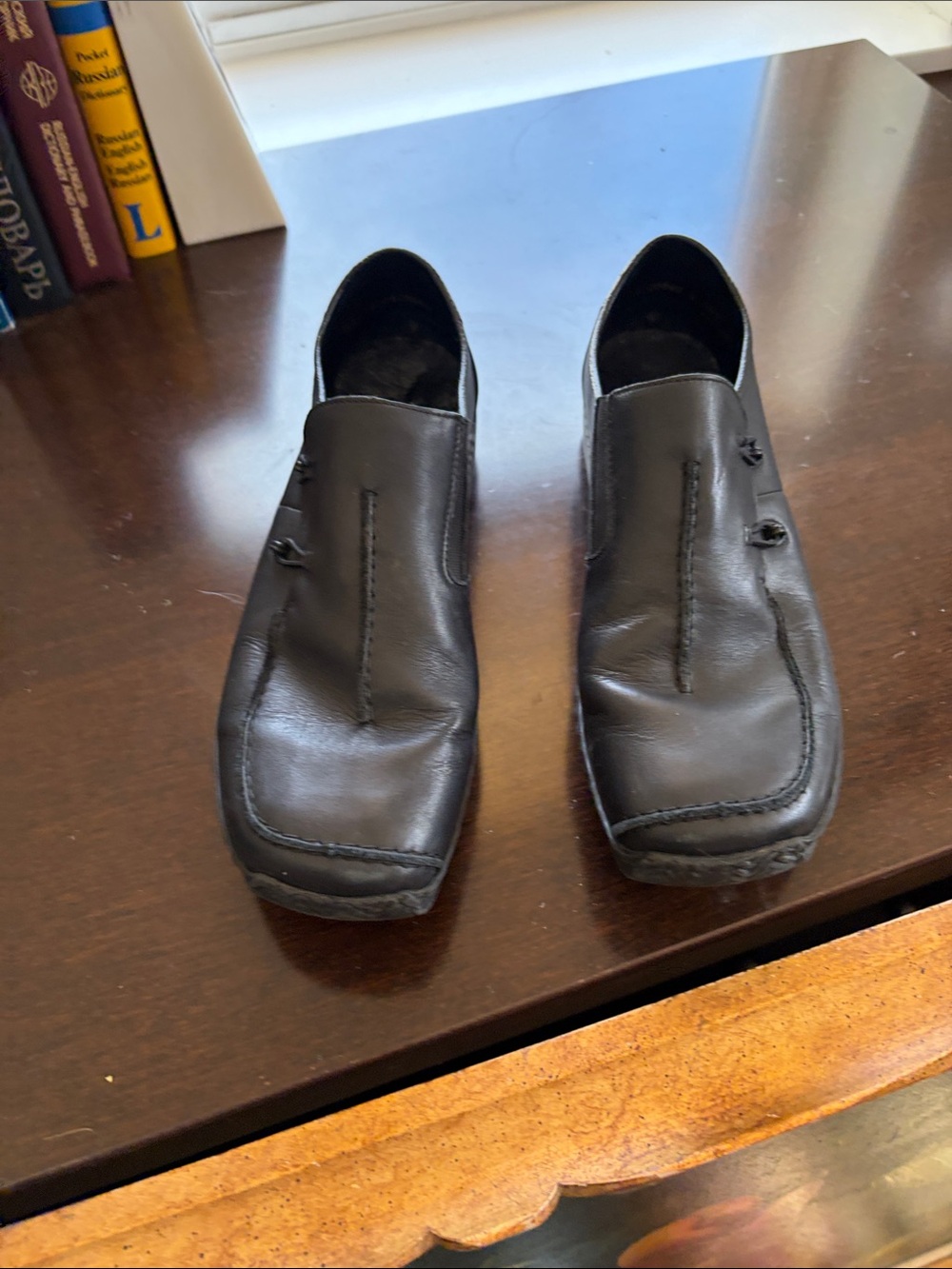 Rieker Classic Black Leather Slip-On Men's Shoes
